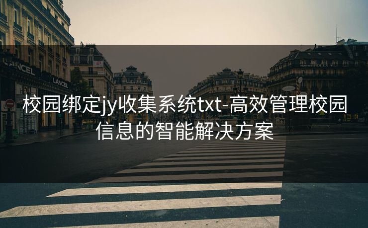 校园绑定jy收集系统txt-高效管理校园信息的智能解决方案